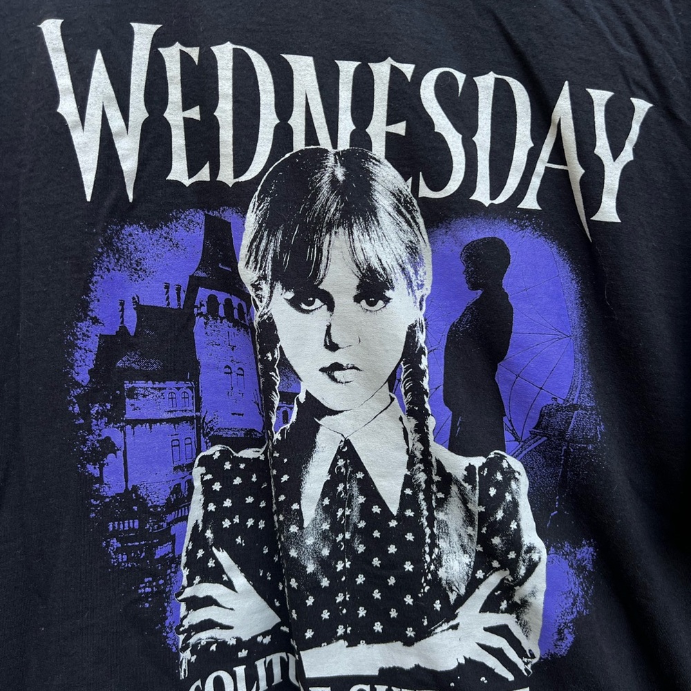 Wednesday Adams Family Solitude Suits Me T Shirt Sz XL - Picture 3 of 8